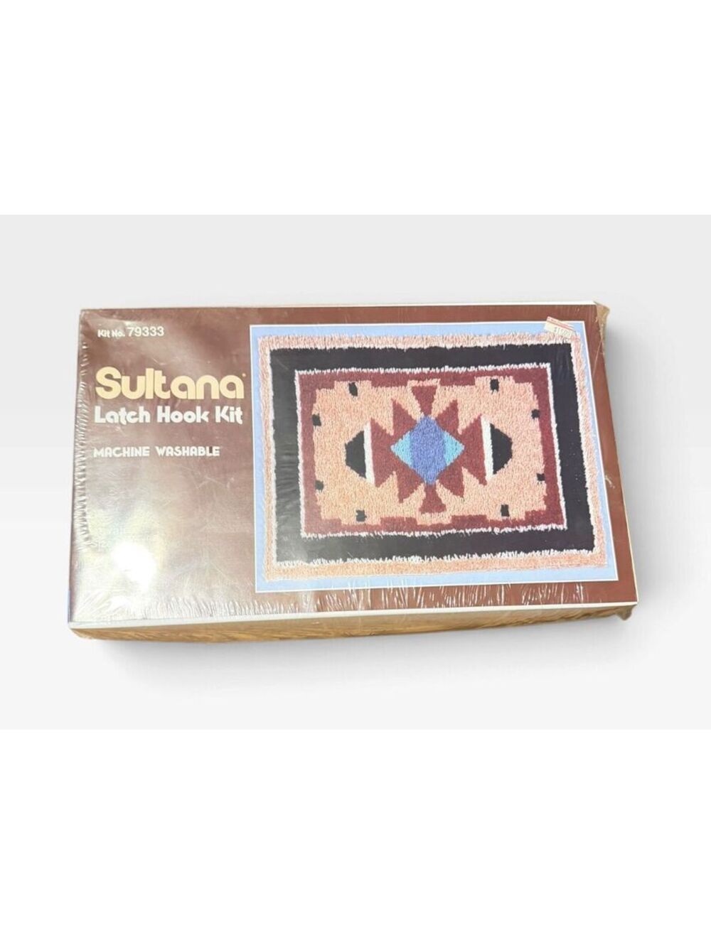 VTG Sultana 79333 Latch Hook Rug Kit Southwestern Geometric NOS Sealed